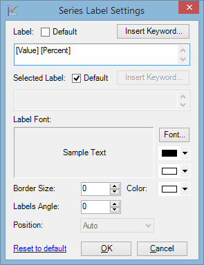 The Series Label Settings dialogue