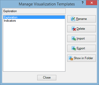 Manage Visualization Templates