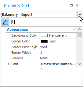 Component Tray on Property Grid