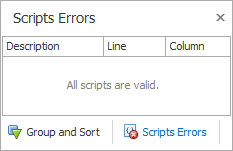 Scripts Errors panel if no errors