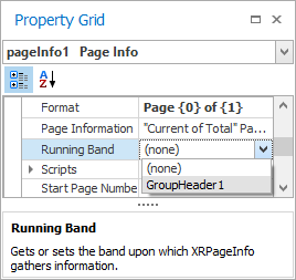 Set Running Band to GroupHeader1