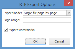 RTF-specific export options