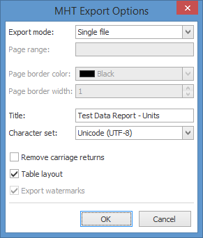 MHT-specific export options