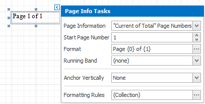 Selecting the page number format