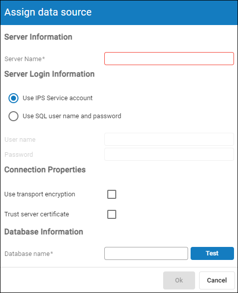 Screenshot IPS new tenant assign data source