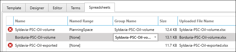 Spreadsheet group setting